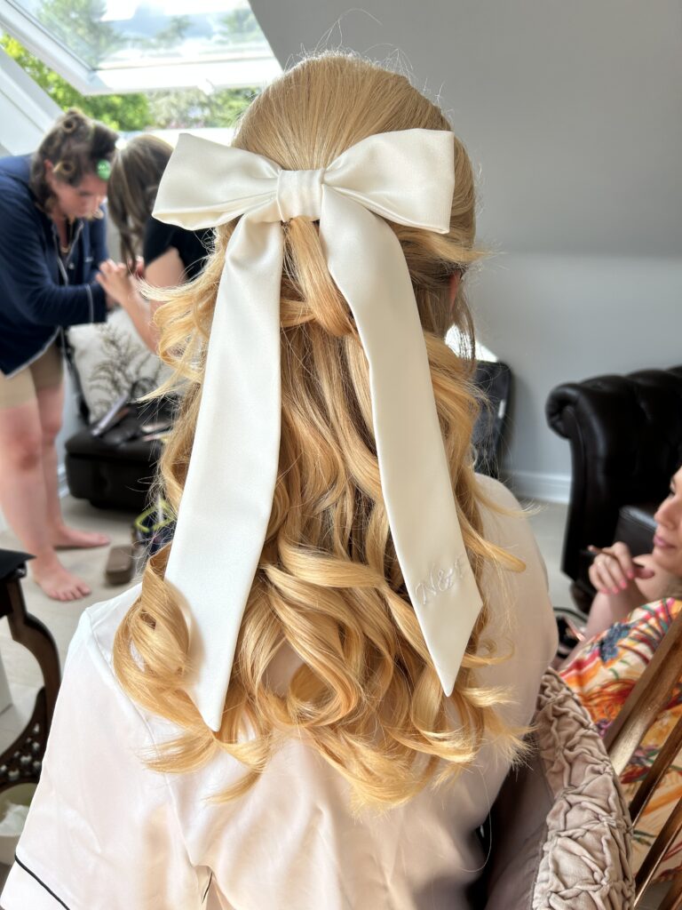 Gorgeous long flowing curls,  simple but exquisite wedding hair by Anabela